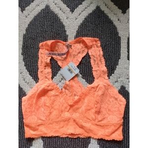 NWT Free People Galloon Lace Bralette Orange Small
